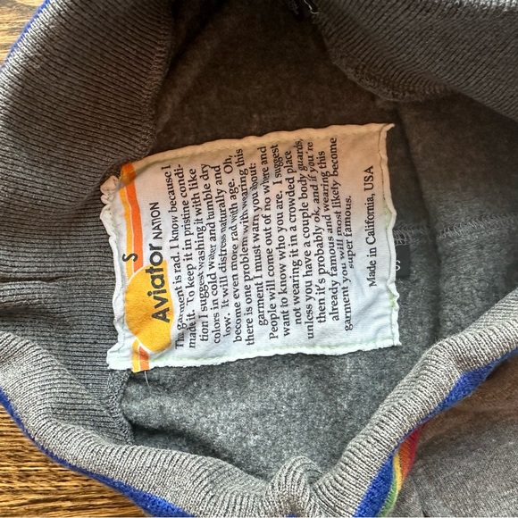 Aviator Nation Rainbow Ribbed Sweatpants Gray, Size Small - Picture 4 of 7